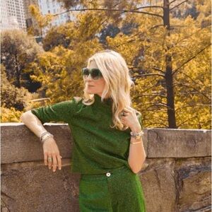 Buru Green Sparkle Top